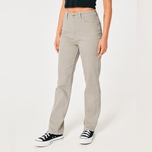 NEW Hollister ULTRA HIGH-RISE DARK WASH 90S SPLIT HEM STRAIGHT JEANS SIZE 3